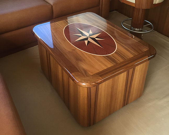Salon Storage Table with Compass Rose